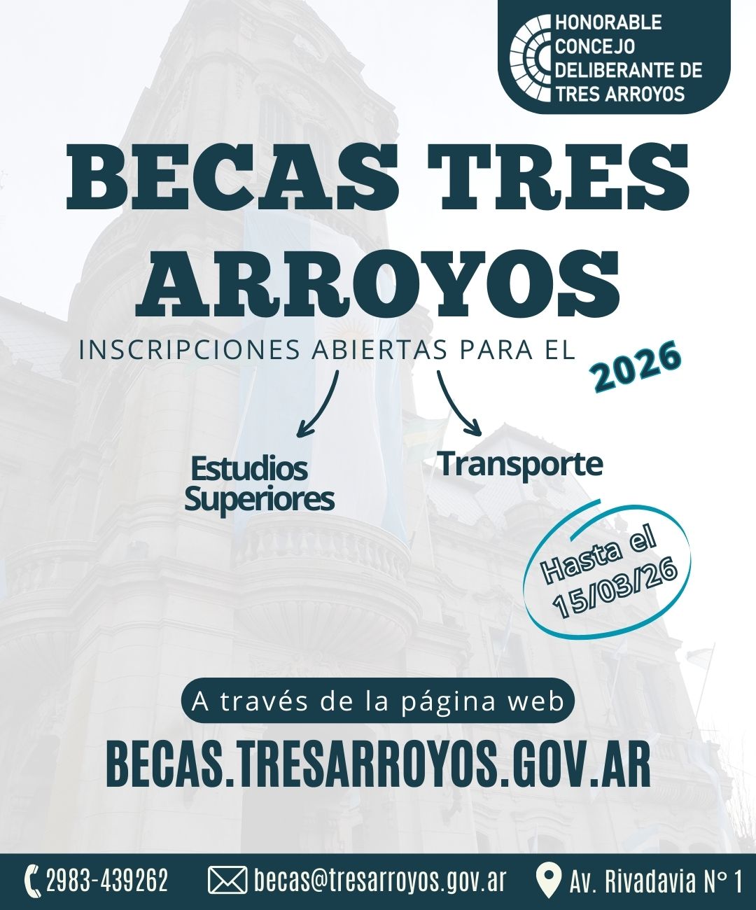 Continúan las inscripciones para becas Tres Arroyos 2026