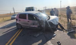Choque y vuelco en Ruta 51 cerca del Parque Eólico