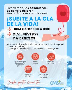 Jornadas de donación de sangre en el Hospital Pirovano