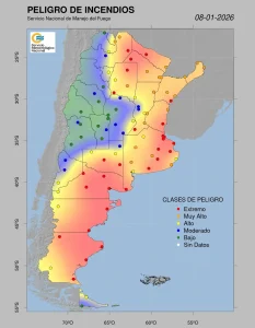 Tres Arroyos aparece como una de las regiones con “riesgo extremo” por incendios