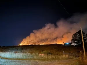 Tandil: sofocan importante incendio en la zona serrana de Las Tunitas