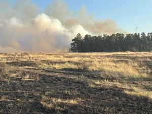Bomberos Voluntarios controlaron el fuego en el predio de la planta transmisora de LU 24