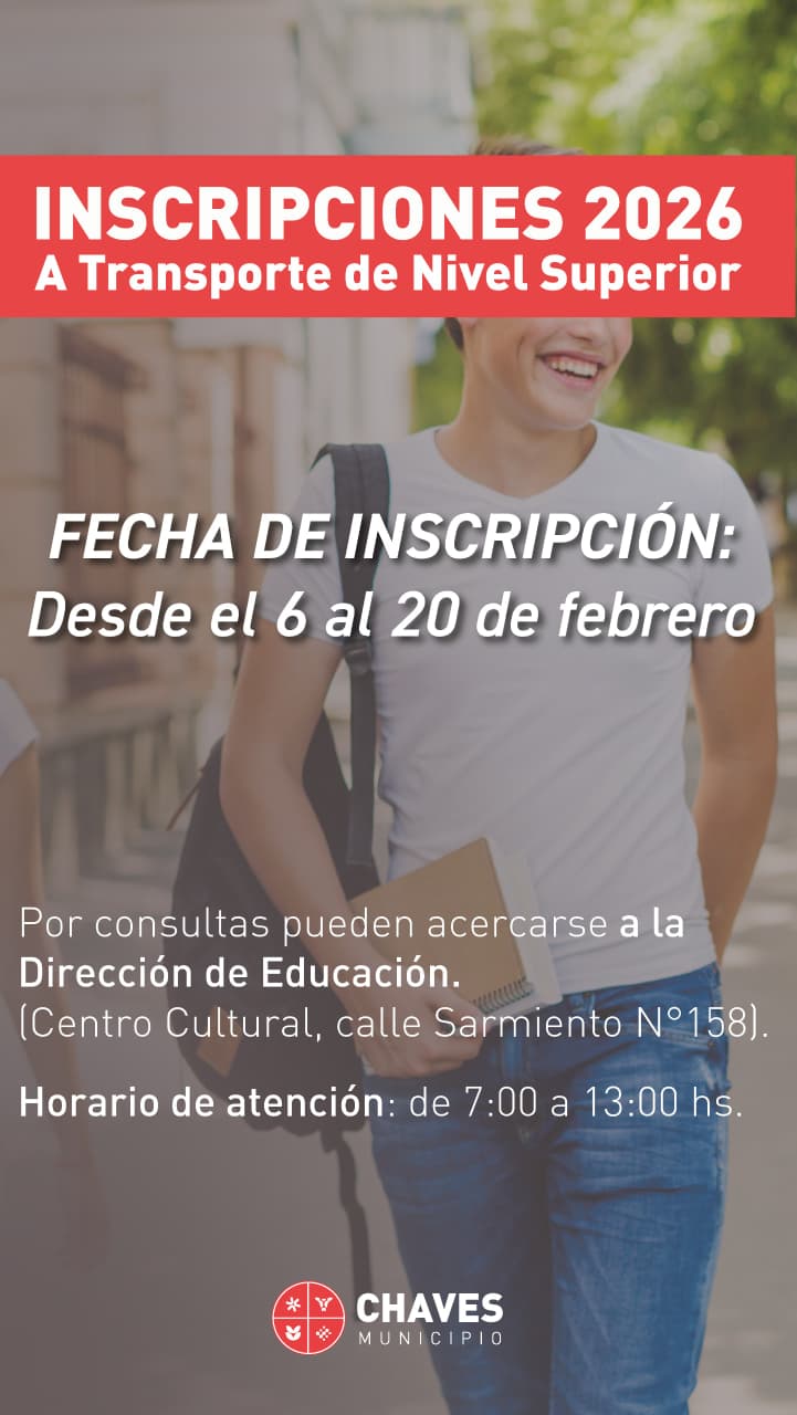 En Chaves, abren las inscripciones para el transporte de estudiantes de nivel superior