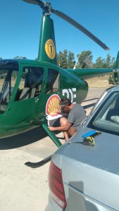 Aterrizó en Claromecó el Helicóptero de LU 24 para cubrir el operativo aéreo (video)