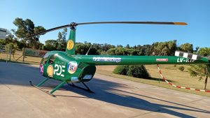 Aterrizó en Claromecó el Helicóptero de LU 24 para cubrir el operativo aéreo (video)