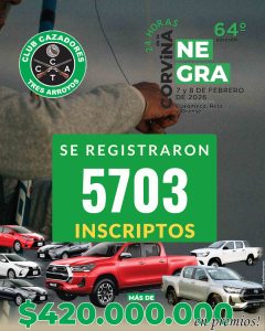 Son 5703 los inscriptos de la 64º edición de “Las 24 Horas de la Corvina Negra”