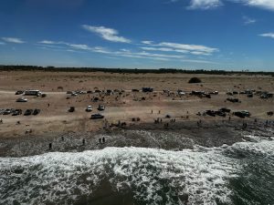 Desde el aire: un domingo a pleno en toda la cancha de pesca (video)