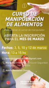 Chaves: inscriben para nuevo curso de Manipulación de Alimentos