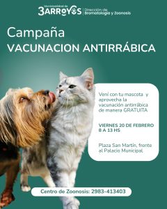 Campaña de Vacunación antirrábica gratuita, en Plaza San Martín