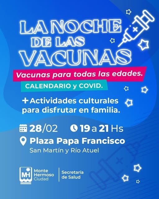 Llega “La Noche de las Vacunas” a Monte Hermoso