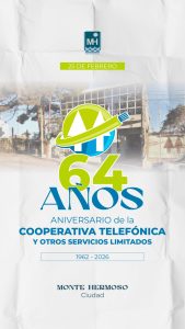 La Cooperativa Telefónica de Monte Hermoso cumple 64 años