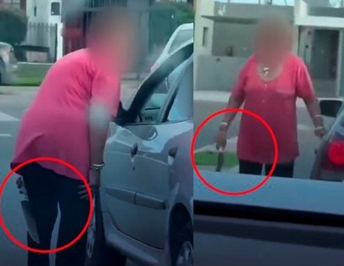 La Pampa: Una mujer amenazó a un conductor con una cuchilla (video)