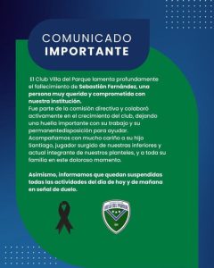 Profundo pesar por el fallecimiento de un ex directivo de Villa del Parque