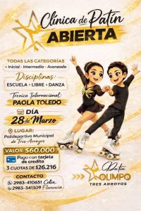 Olimpo invita a la comunidad a una clínica abierta de patín