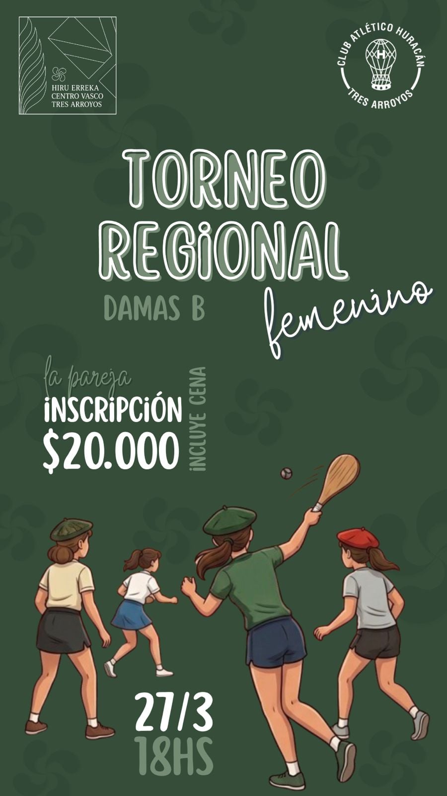 Se aproxima el Torneo Regional Damas B de Pelota a Paleta en Huracán