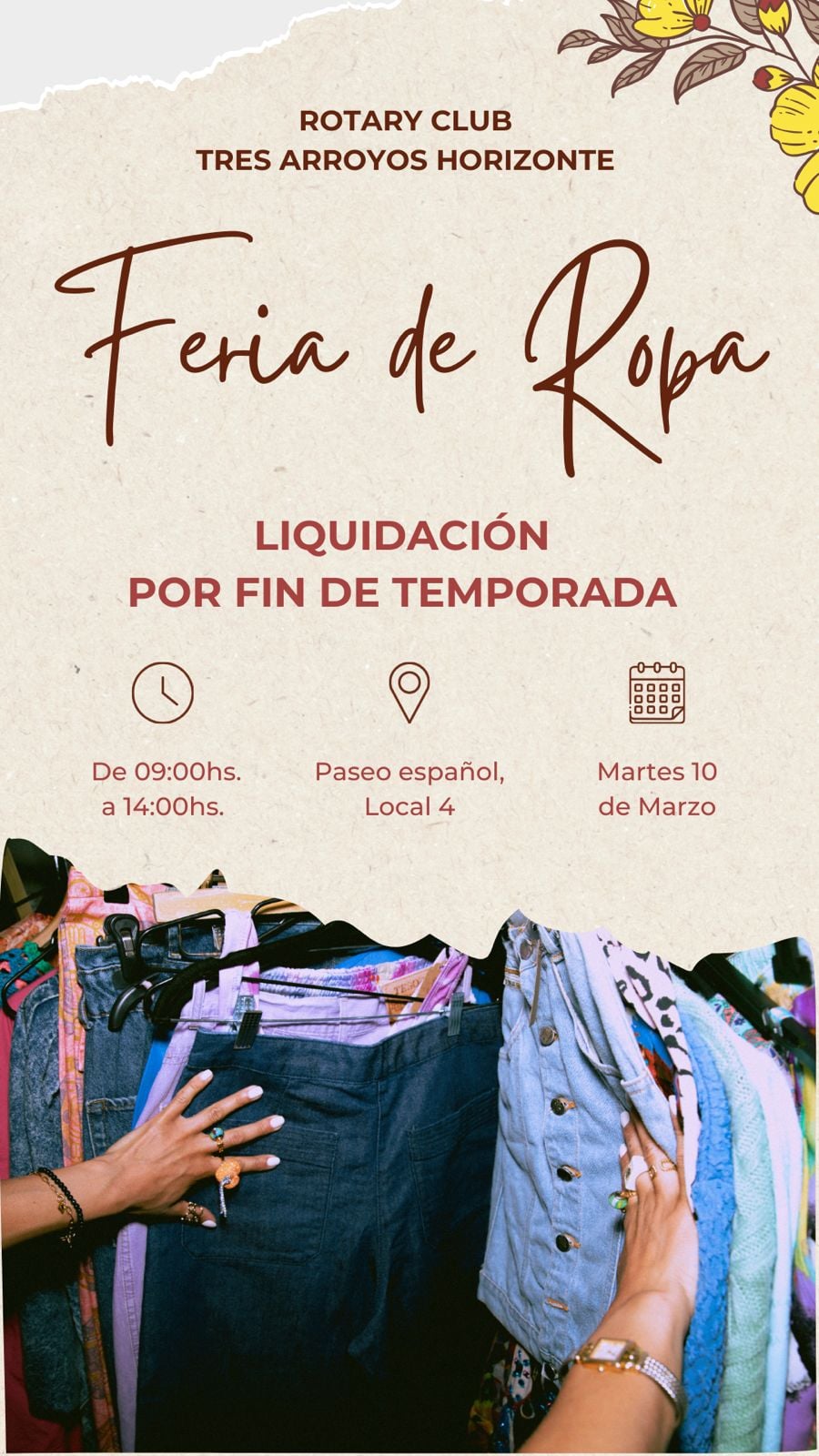 Feria de ropa de Rotary Horizonte en el Paseo Español
