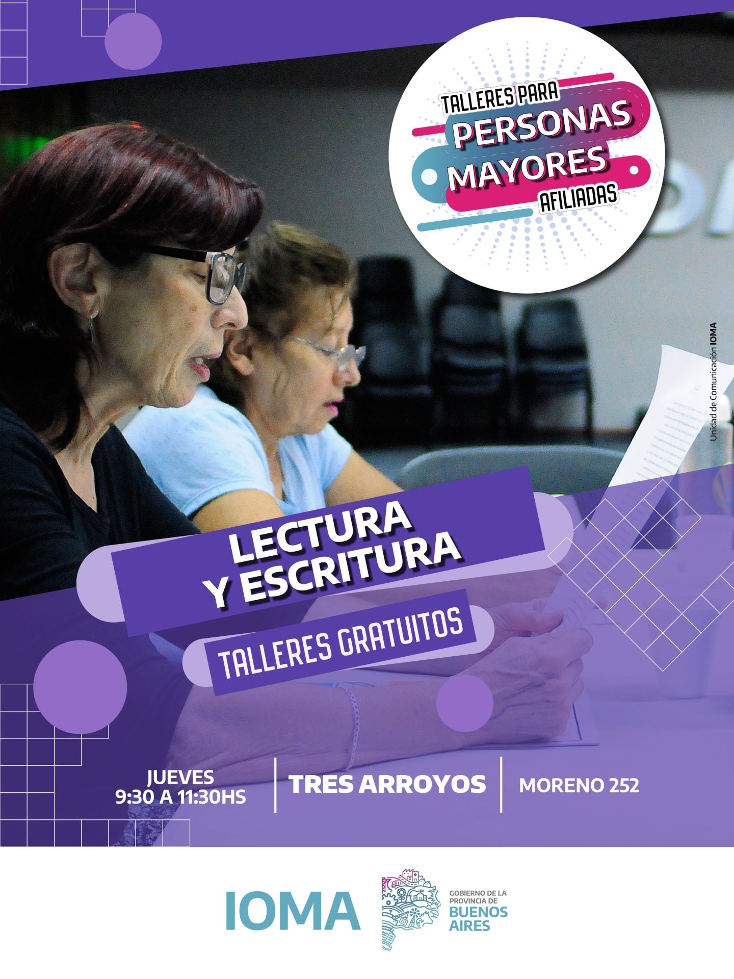 IOMA brinda talleres para personas mayores afiliadas