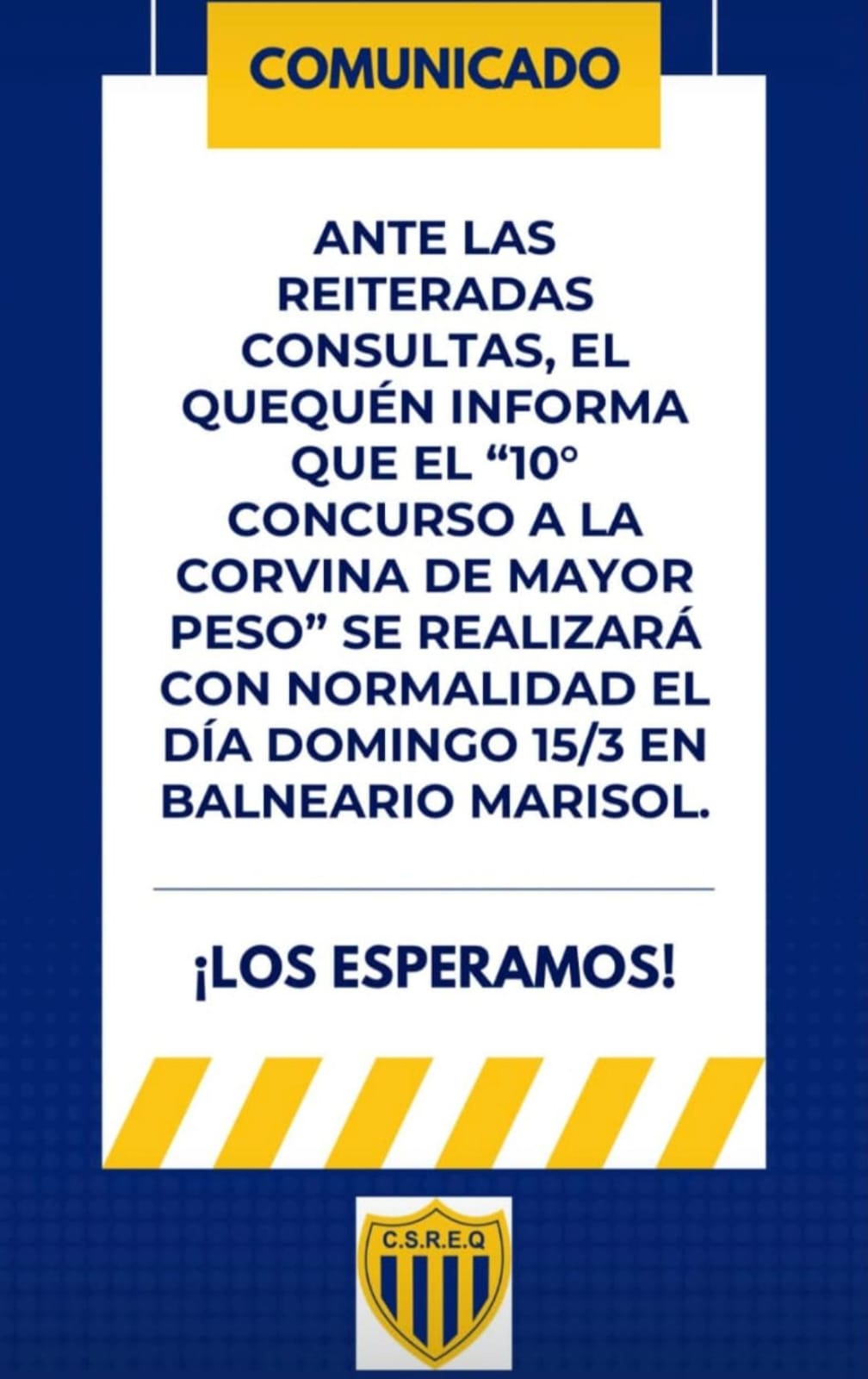 Pesca: el Quequén de Oriente no suspenderá su concurso