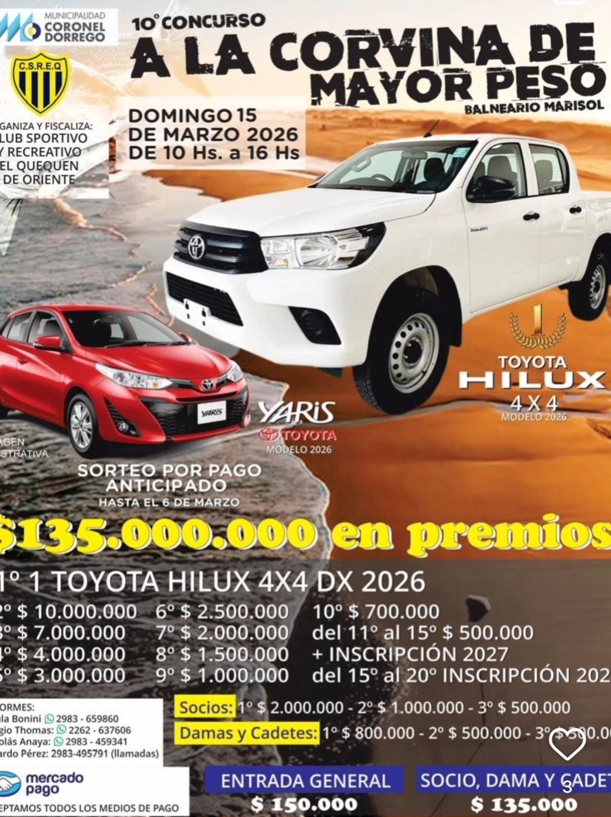 (audio)Pesca: este viernes finalizan las inscripciones anticipadas para el Concurso del Quequén de Oriente