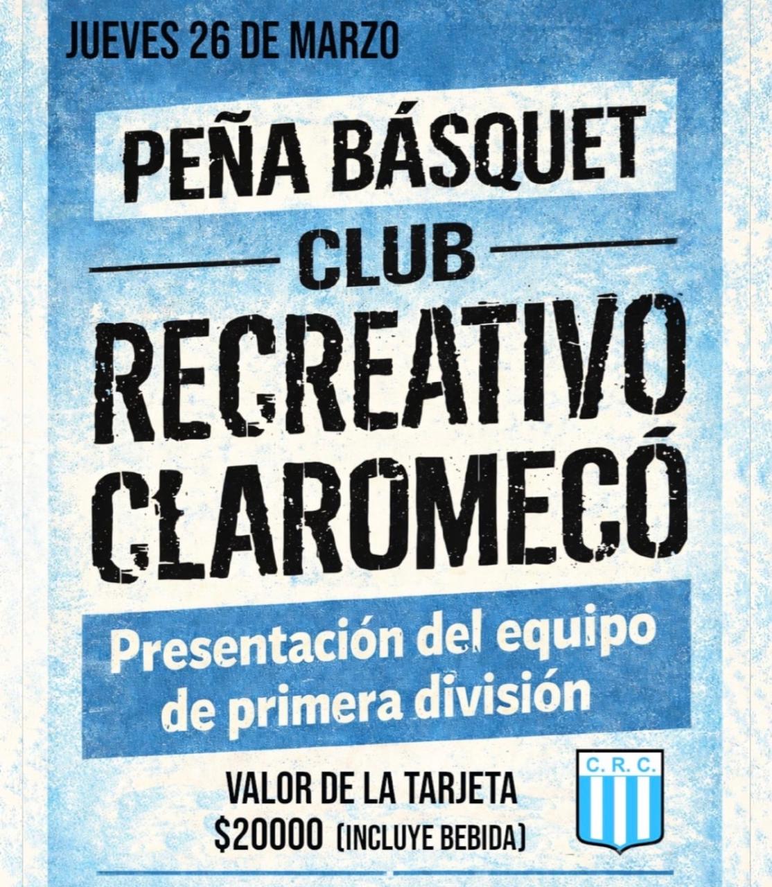 (audio)Básquet: El Recreativo Claromecó presentará su plantel de primera división