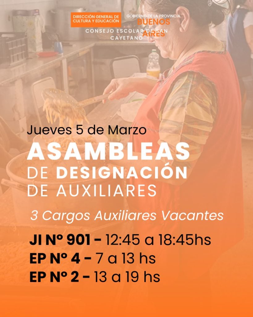 Consejo Escolar San Cayetano: Asamblea de Designación Auxiliar