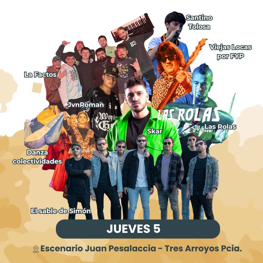 Cronograma del jueves con artistas locales en la Fiesta del Trigo