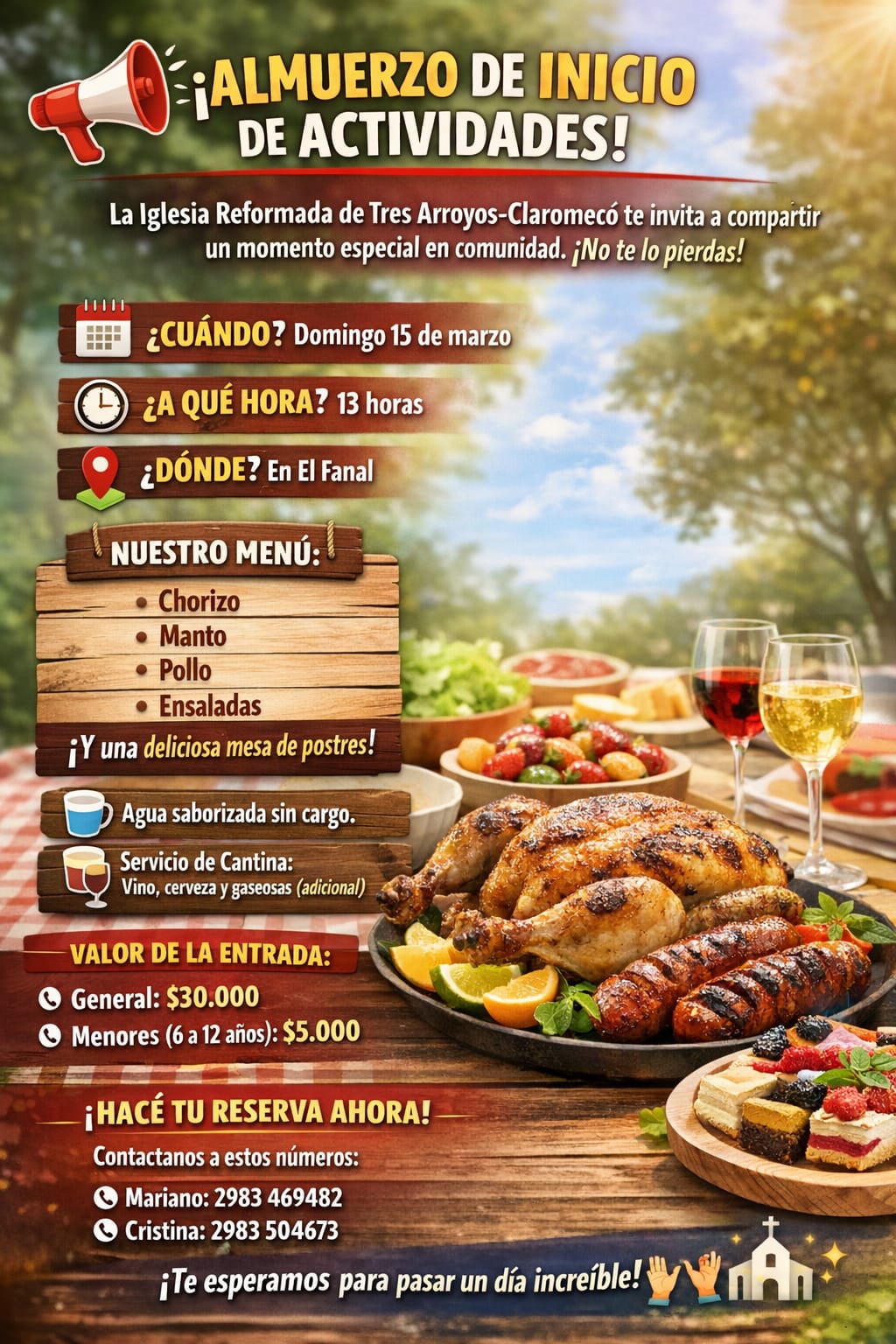 Almuerzo de la Iglesia Reformada este domingo en El Fanal