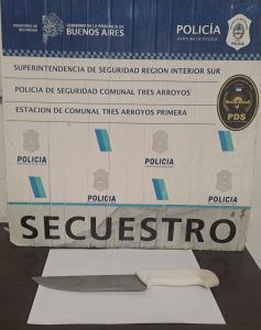 Amenazó a su pareja con una cuchilla y fue aprehendido