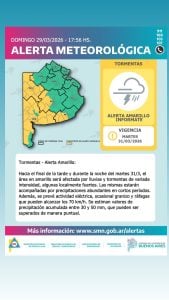 Alerta meteorológica para el martes 31