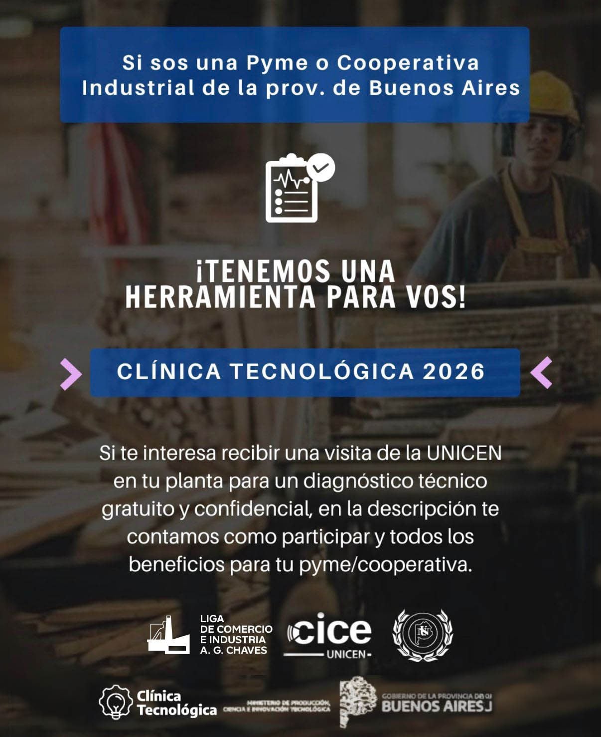 Chaves: Liga de Comercio invita a Pymes y cooperativas industriales al Programa Clínicas Tecnológicas