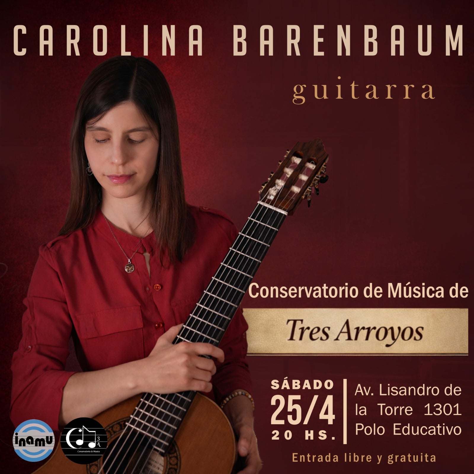 Carolina Barenbaum cantará en el Conservatorio de Tres Arroyos