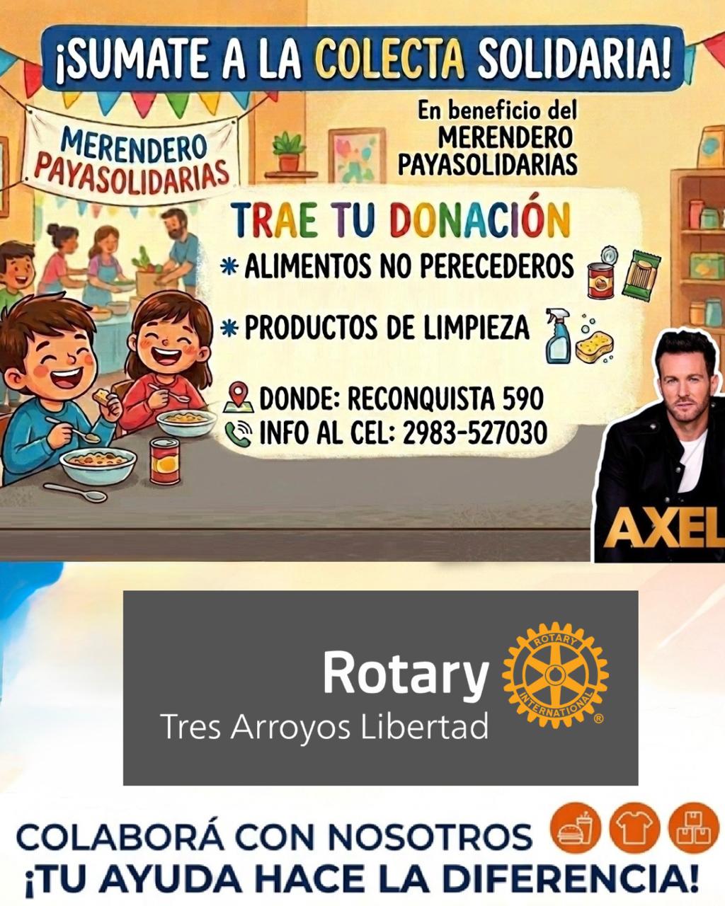 Rotary Club Tres Arroyos Libertad: campaña a beneficio del Comedor Payasolidarias (audio)