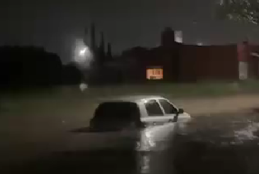 Inundación en Coronel Suárez tras una intensa tormenta (video)