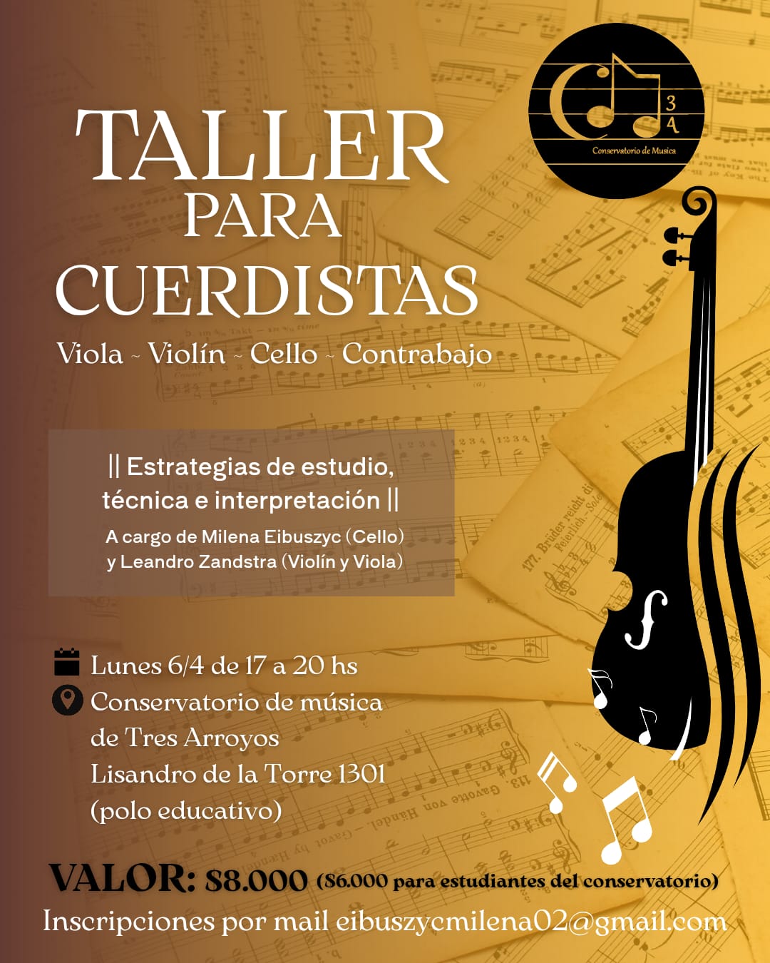 (audio) Este lunes, el Conservatorio ofrece un taller especializado para cuerdas