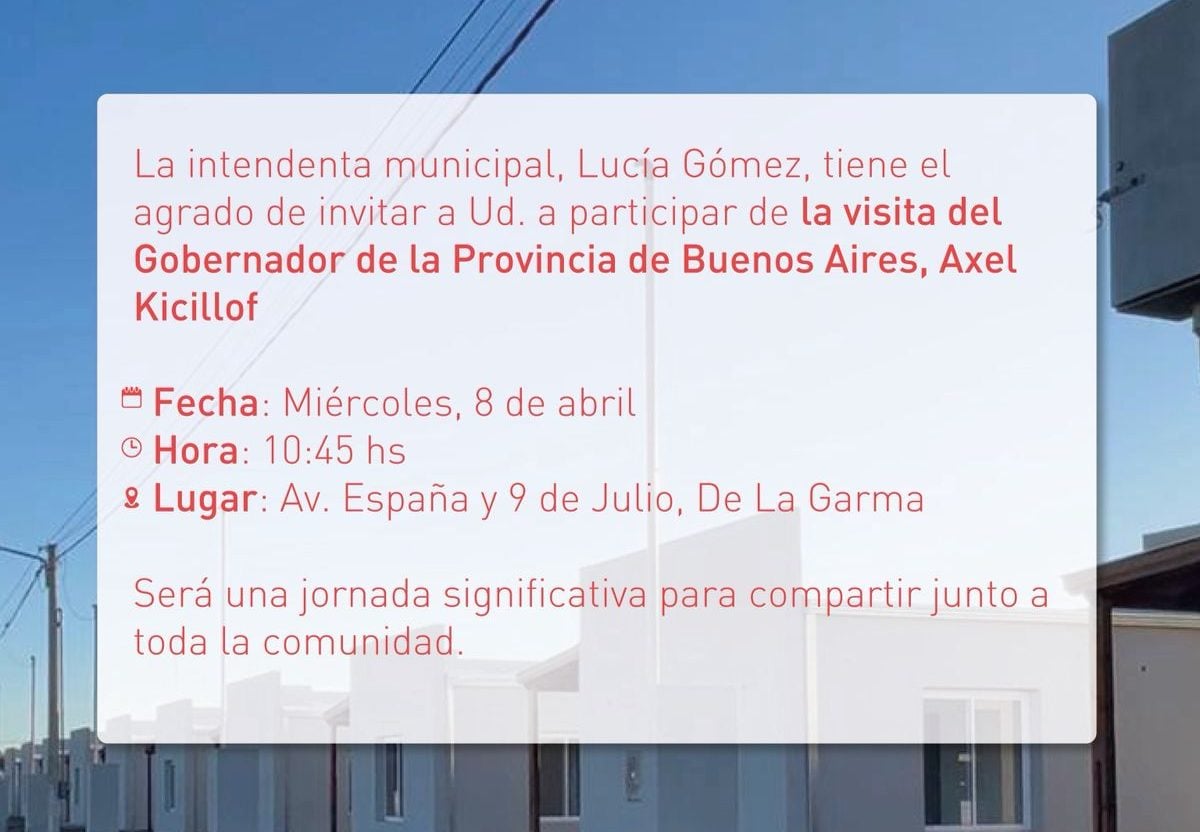 Axel Kicillof visitará De La Garma este miércoles