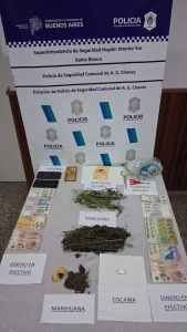 De La Garma: cuatro aprehendidos por tenencia de drogas