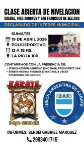 Polideportivo: jornada libre y gratuita de Karate