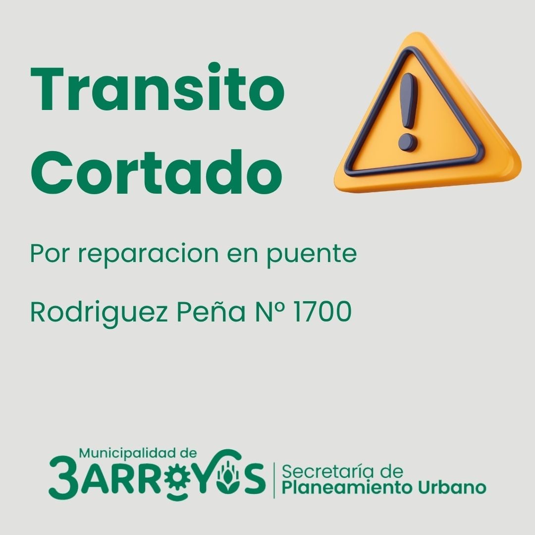 Cierre temporal por mantenimiento del puente de Rodríguez Peña al 1700