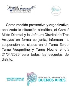 Suspenden las clases en turnos tarde y noche
