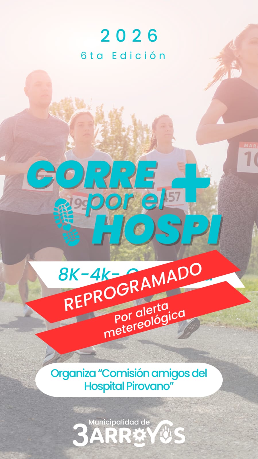 Reprograman la competencia Corré por el Hospi” por alerta meteorológica