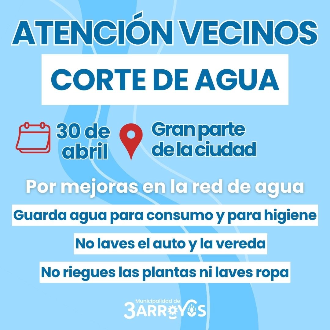 Corte de agua programado por conexión al anillado