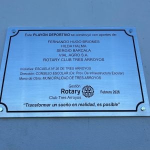 Rotary Club Tres Arroyos agradece los aportes para construir el playón de la Primaria 26