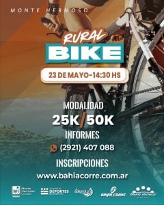 Monte Hermoso el Rural Bike superó los 100 inscriptos