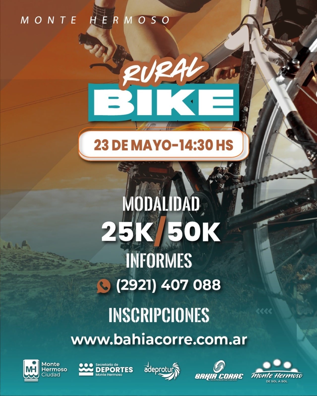 Monte Hermoso el Rural Bike superó los 100 inscriptos