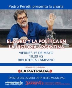 (audio) El movimiento “La Patriada” invita a una charla debate con Pedro Peretti