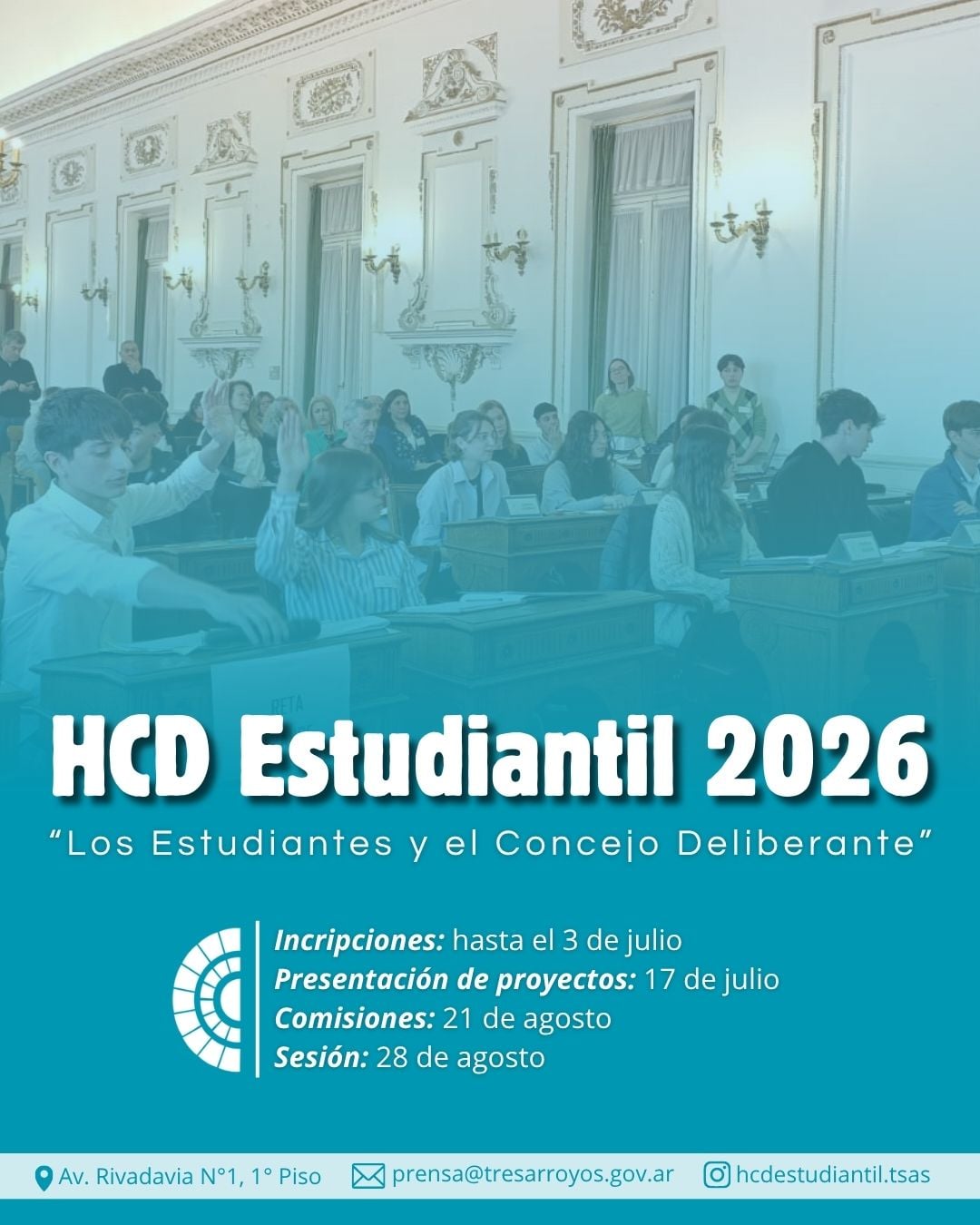 Abierta las inscripciones para “Los Estudiantes y el Concejo Deliberante”