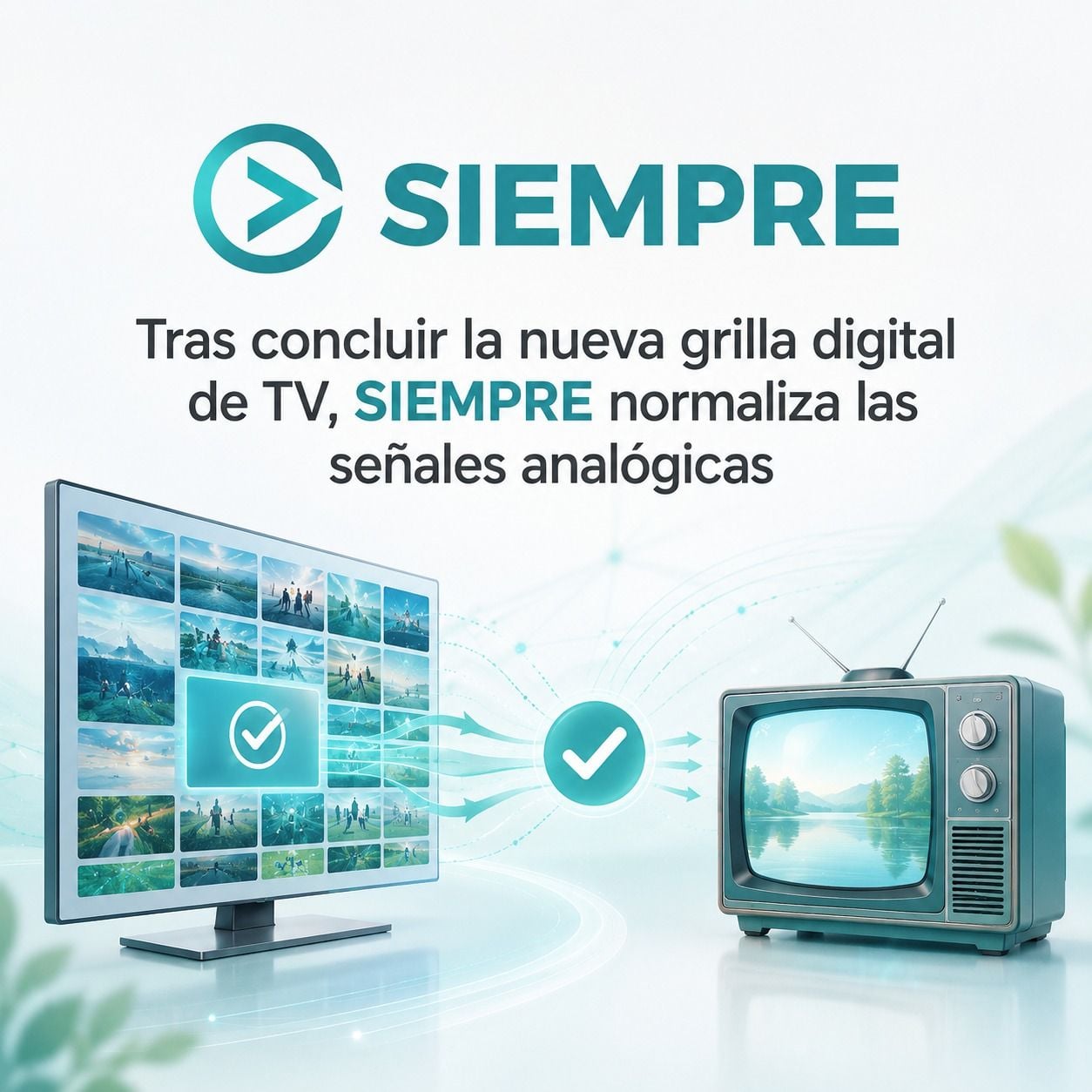 Tras concluir la nueva grilla digital de TV, SIEMPRE normaliza las señales analógicas