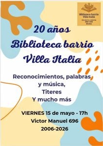 (audio) La Biblioteca del Barrio Villa Italia celebra sus 20 años con un gran festejo