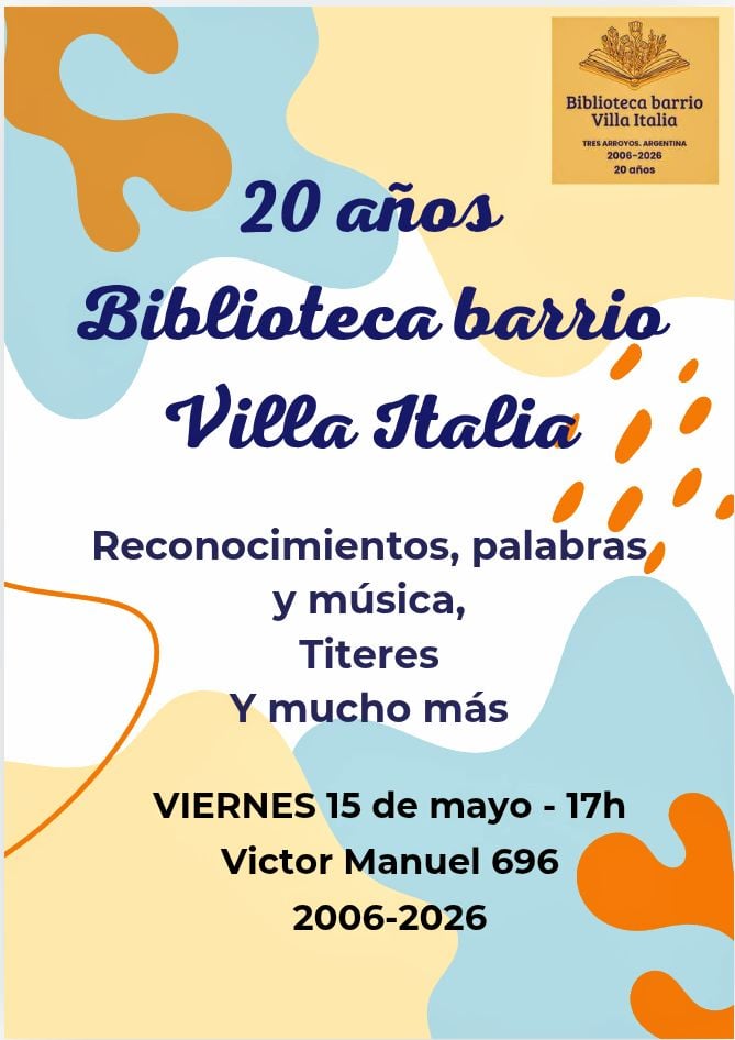 (audio) La Biblioteca del Barrio Villa Italia celebra sus 20 años con un gran festejo