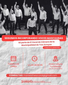 El Vocal de Cámara continua incorporando voces masculinas para canto coral